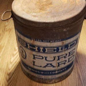 Vintage Shield Pure Lard Container with Lid  Armour and Company